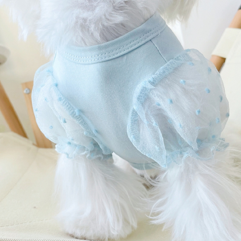 Stylish Mesh Puff Sleeve Pet Clothes for Puppies, Dogs, Teddy, Bichon, Pomeranian & Schnauzer