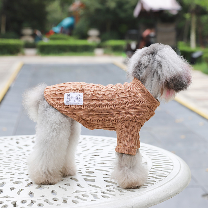 High Elastic Acrylic Pet Sweater - Cozy Knitted Solid Color Design