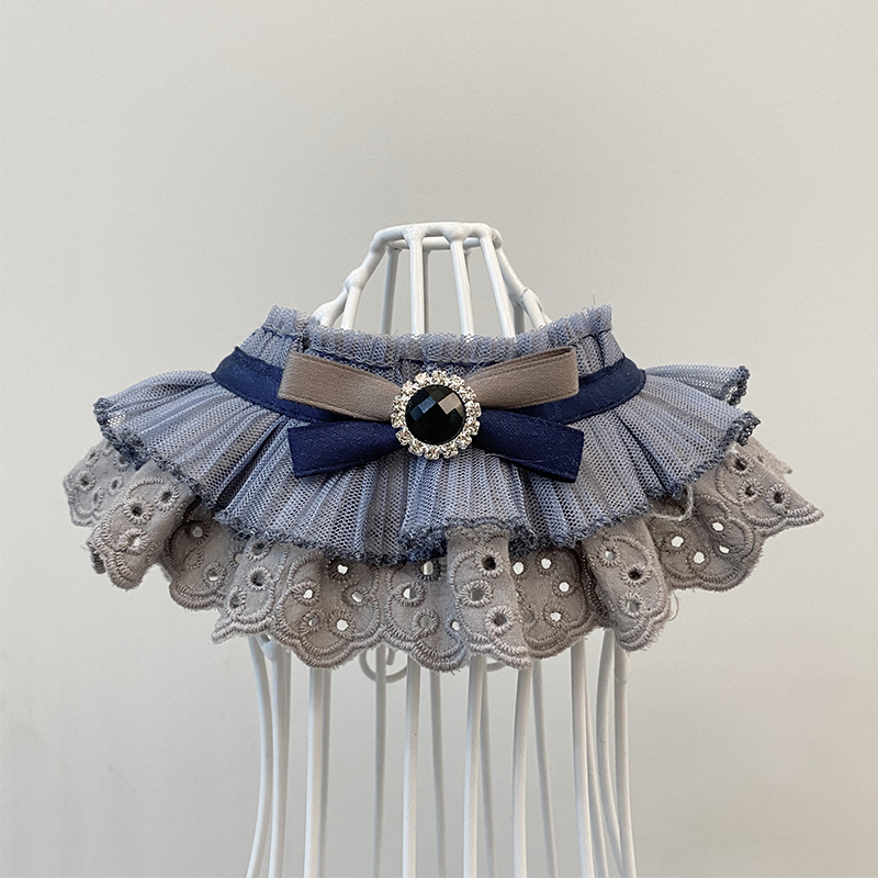 Adorable Cat & Dog Lace Scarf with Saliva Bow Tie - Perfect Pet Accessory