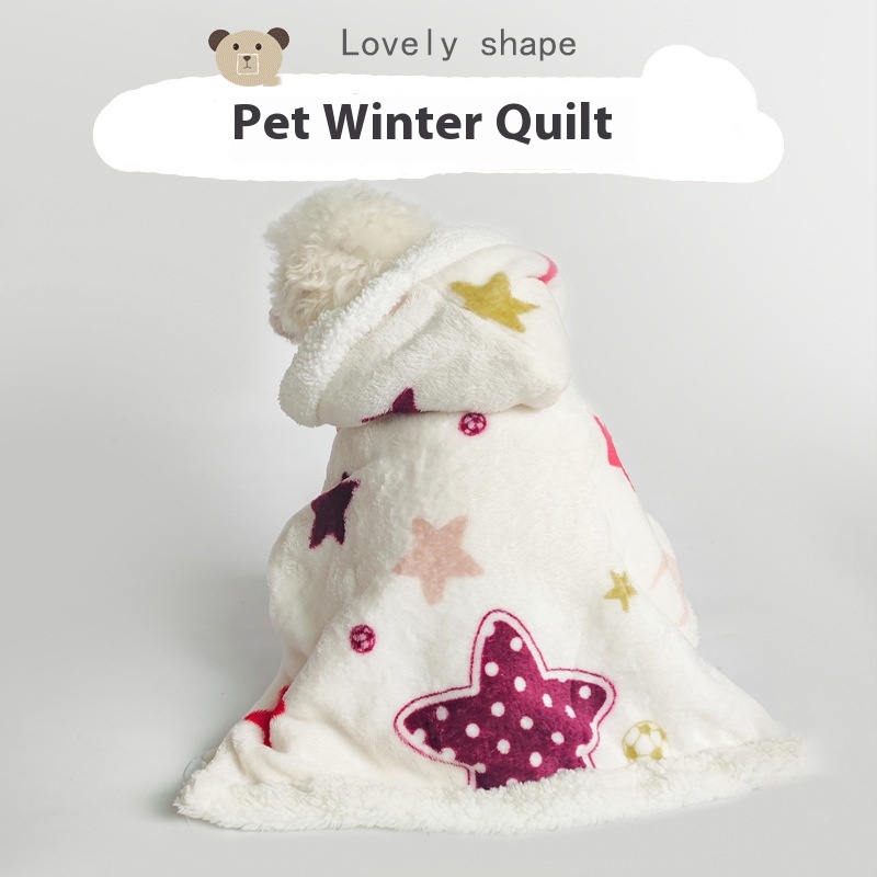 Cozy Coral Fleece Portable Pet Cloak Pajamas for Warmth and Comfort