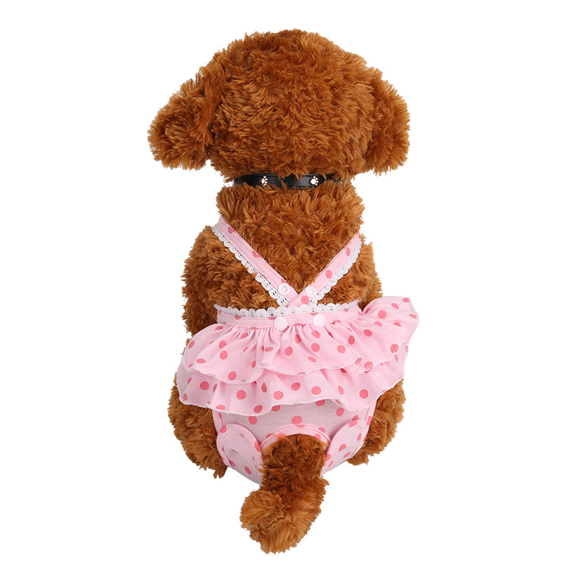 Teddy Dog Polka Dot Skirt for Menstrual Comfort - Physiological Pants