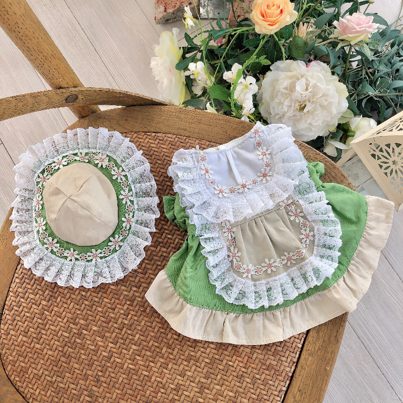 Lolita Maid Outfit for Dogs with Cat Hat – Adorable Pet Costume