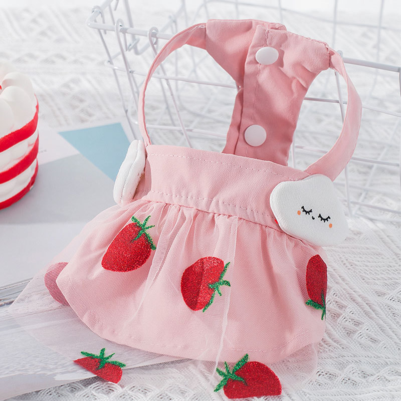 Strawberry Princess Dog Dress - Thin & Sweet Outfit for Your Furry Friend