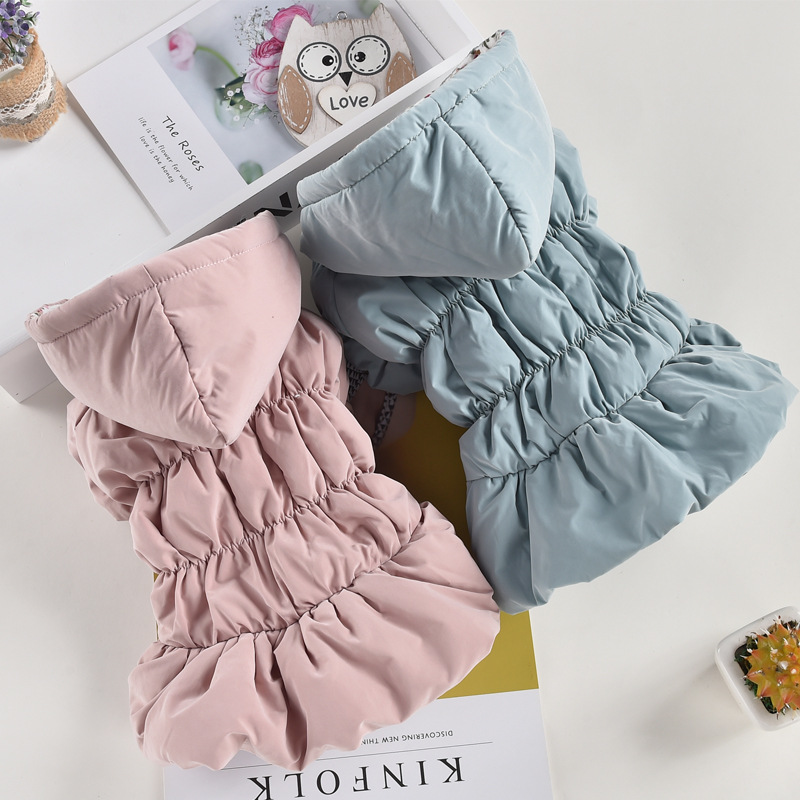 Stylish Floral Bubble Skirt Cotton Winter Clothes for Pet Dogs and Cats