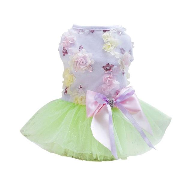 Princess Tutu Dog Skirt Dress - Spring-Summer Mesh Outfit for Teddy Dogs