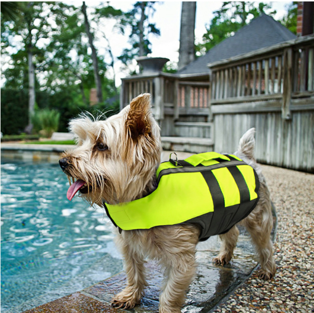 Inflatable Pet Life Preserver Vest for Dogs - Safe Swimming Pool Fabric