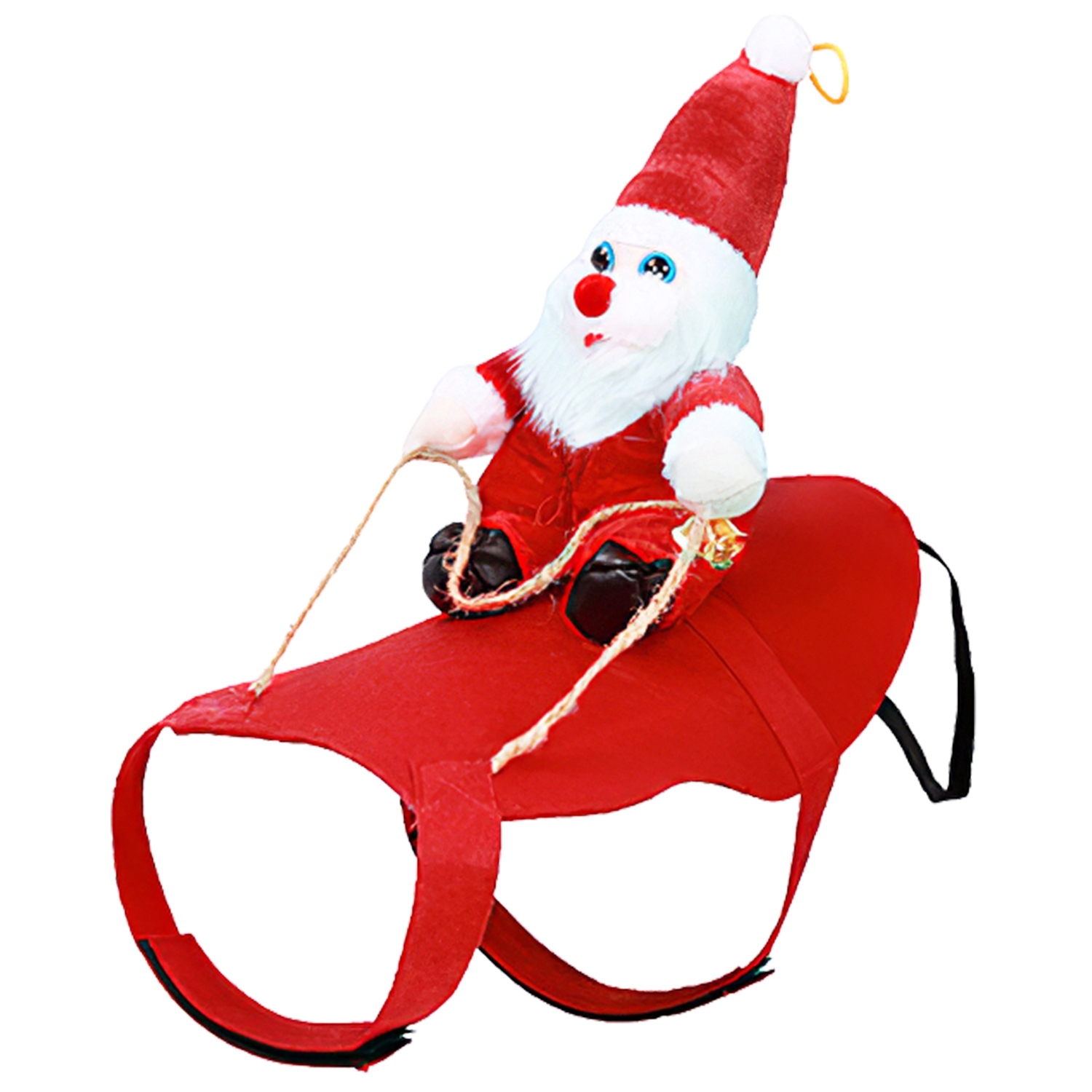 S-M-L-XL Sizes Available -- 1Pc Pet Christmas Costume Red Winter Coat for Dogs Riding Santa Claus with Bell Outfit for New Year Cosplay and Party Dress Up for Cats