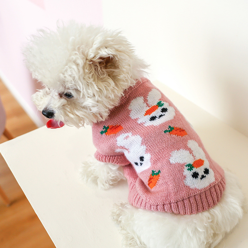Stylish Bowknot Dog Clothes & Cat Costume - Hollow Knit Dog Sweater