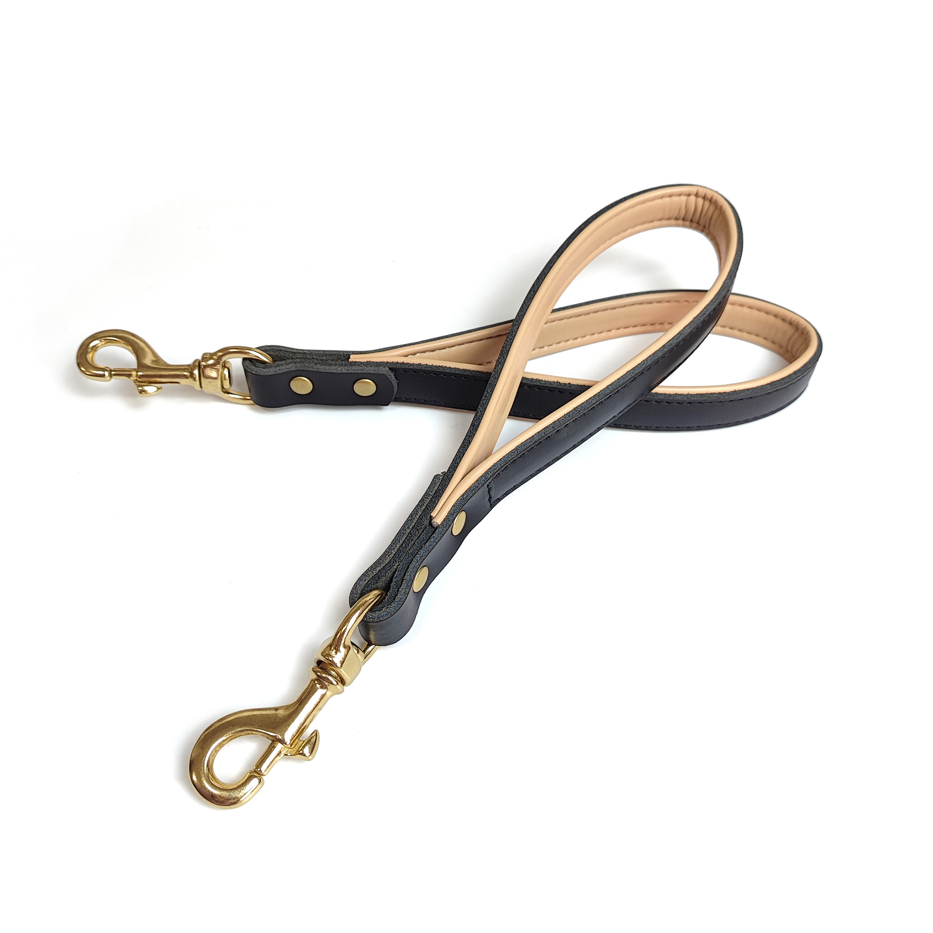Genuine Cowhide Dog Leash with Hand-Holding Grip for Ultimate Control