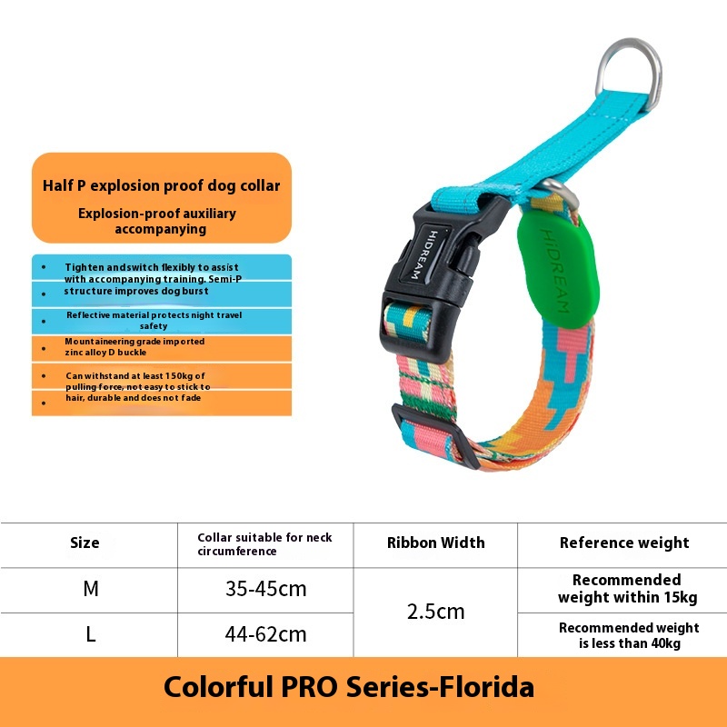 Half P Explosion-proof Pet Traction Neckband - Durable and Safe Collar