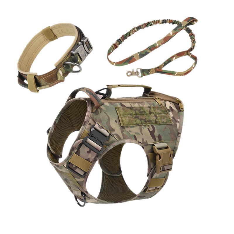 Tactical Dog Vest for Medium to Large Dogs - Quick Release Chest Strap 3-Piece Set