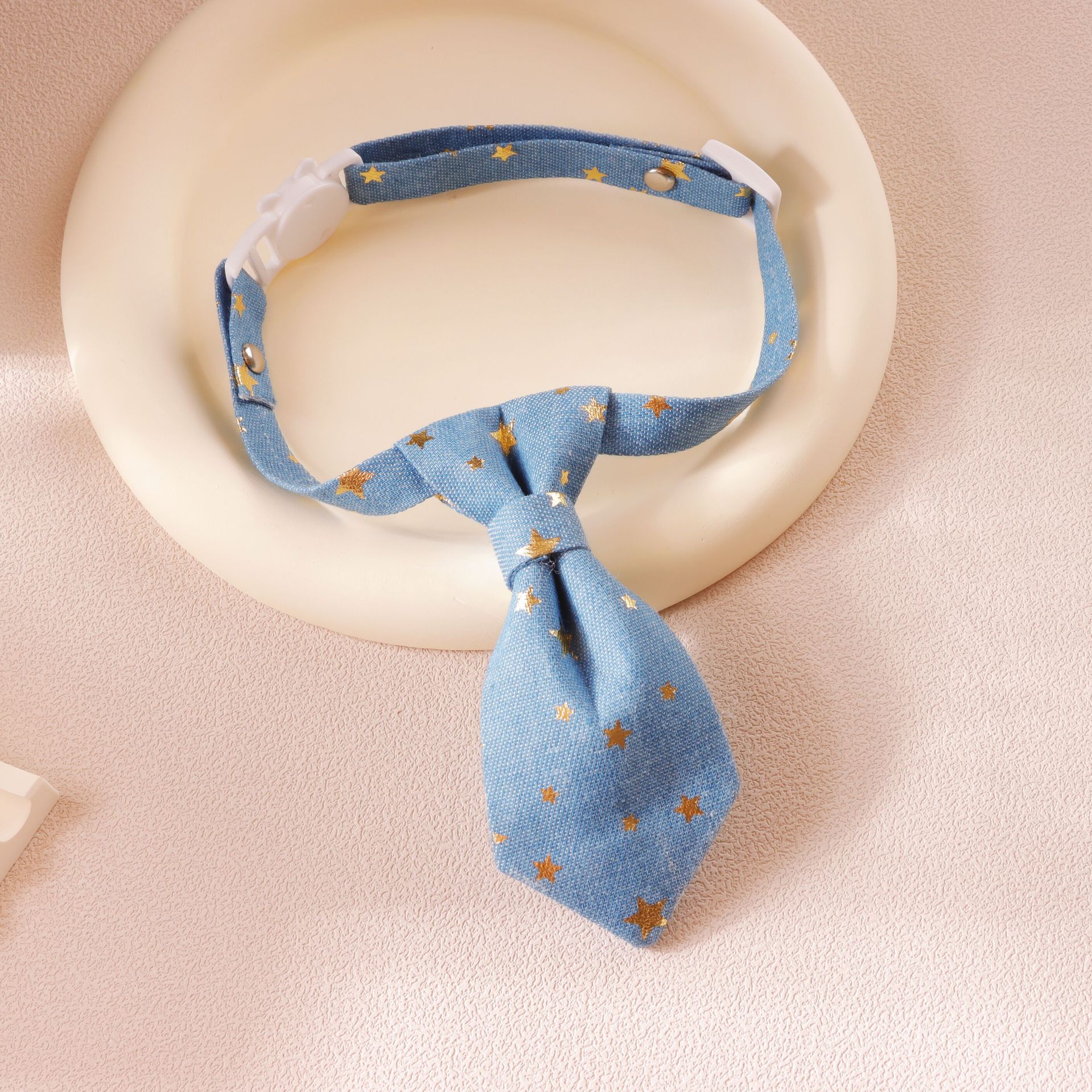 Elegant Designer Dog Collar for Small to Medium Breeds - Adjustable Golden Star Neck Wear & Fancy Animal Accessories for Pets and Cats