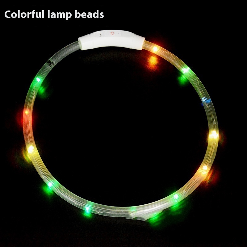Rechargeable LED Pet Collar with Glowing Lights - USB Charging
