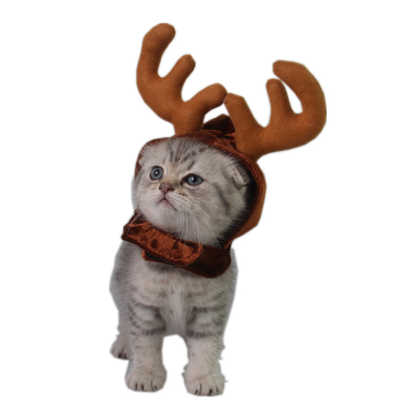 Teddy Dog Cat Antlers - Adorable Holiday Pet Accessories for Festive Fun