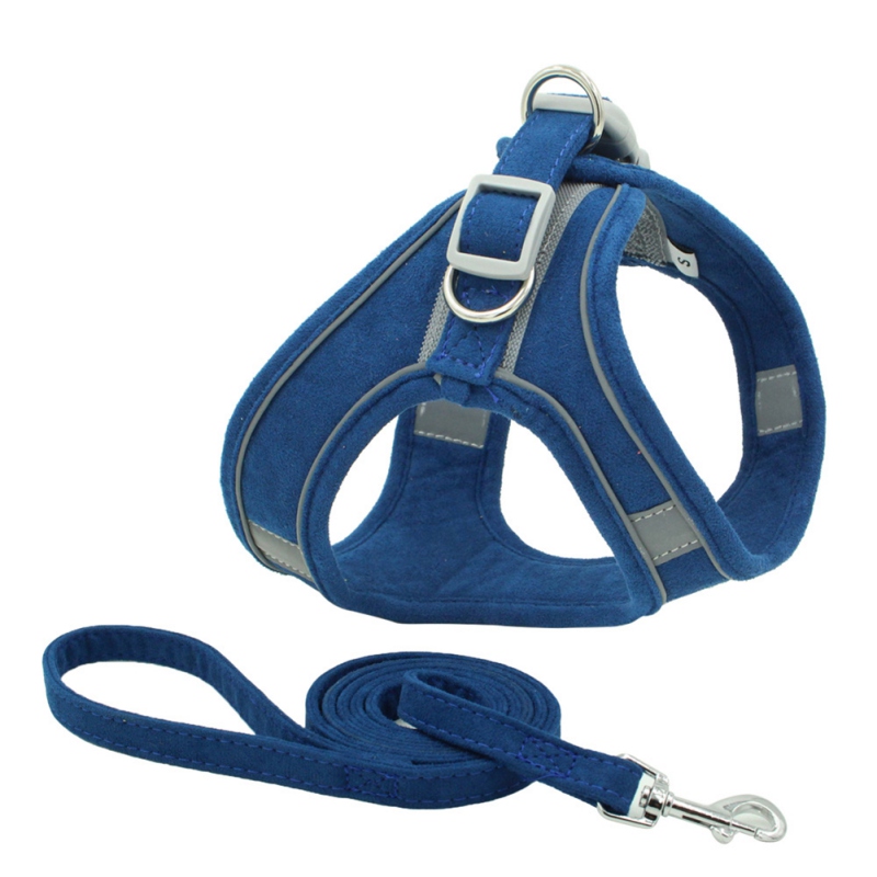 Reflective Suede Pet Chest Harness Vest for Enhanced Safety and Comfort