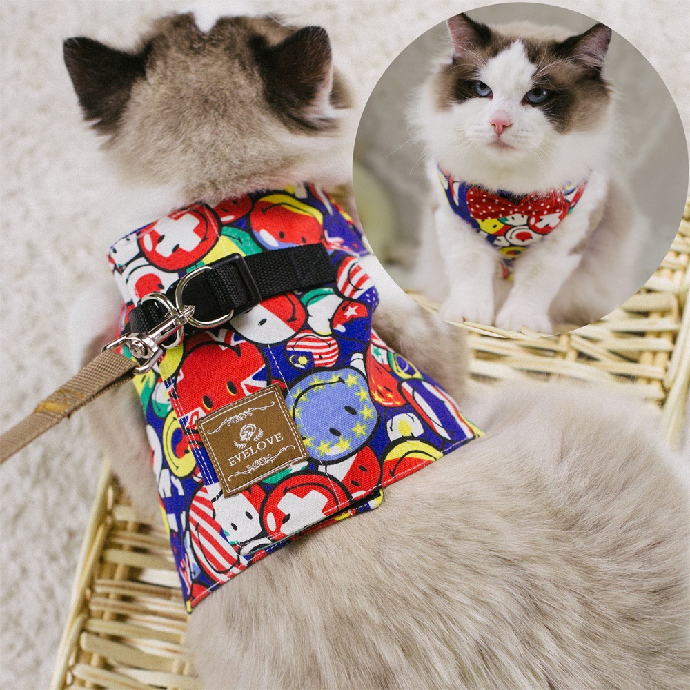 Rope Cat Traction Chest Strap Set with Bow for Cats