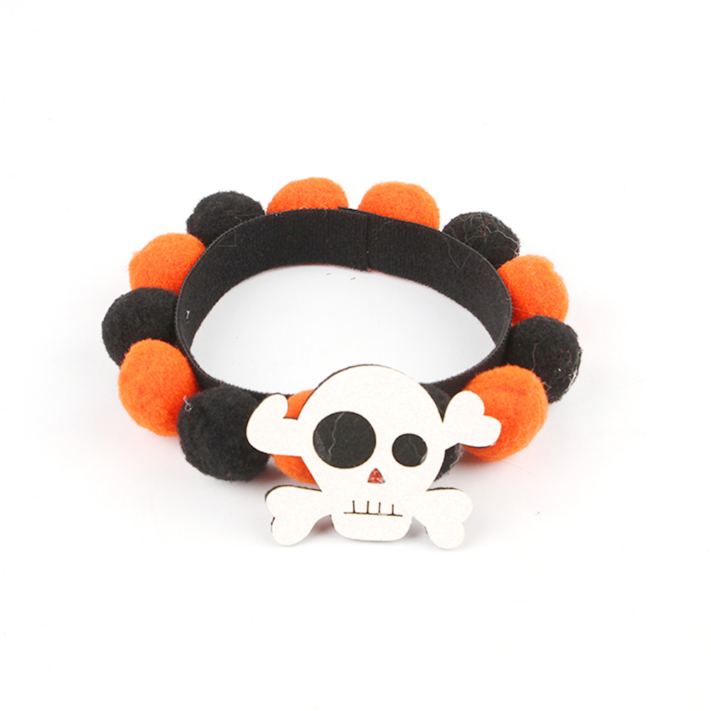 Halloween Pumpkin Accessories for Pets - Fur Ball Collar for Fun Festivities