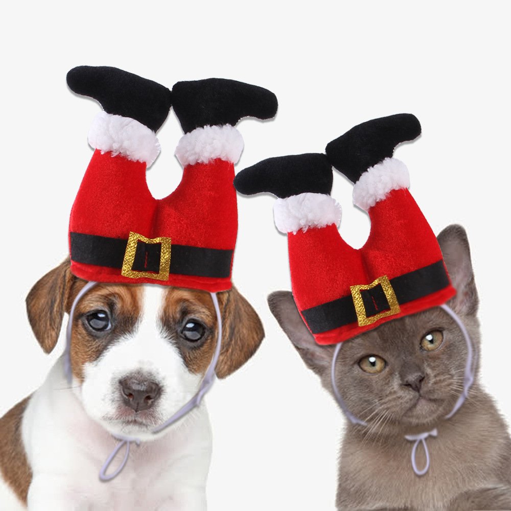Cute Christmas Hat for Small Dogs and Cats - Fleece Pet Costume for Holiday Parties and Events, Funny Apparel and Accessories