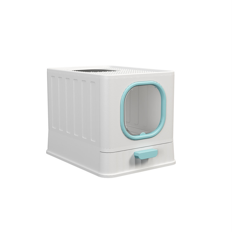 Large Fully Enclosed Cat Litter Box - Plastic Folding Design, Deodorant & Anti-Splash for Easy Cleaning - Wholesale Cat Supplies