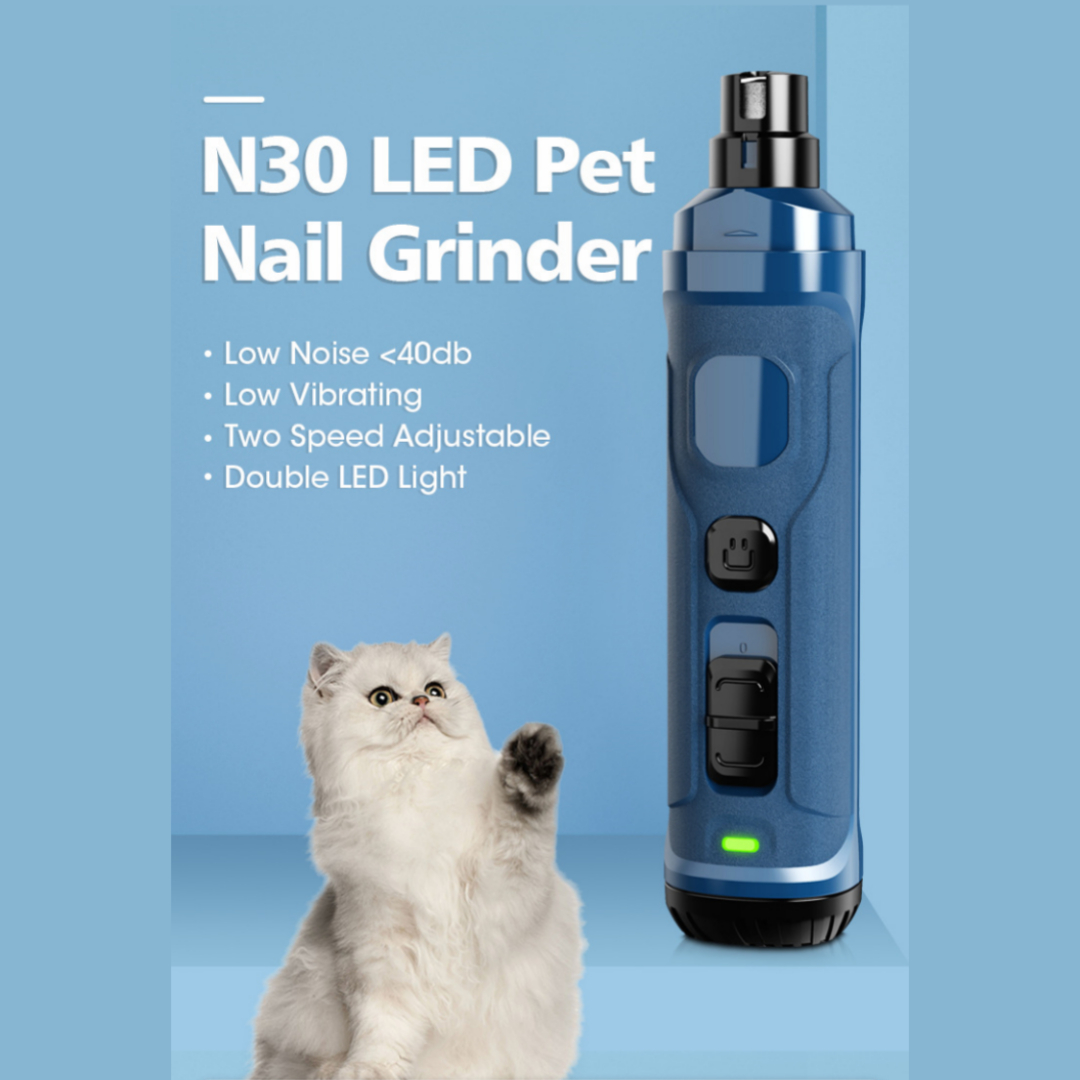 Pet Nail Piercing Device with LED, Dual Speed Control, USB Charging & Low Noise