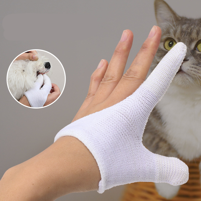 Pet Finger Toothbrush for Dogs & Cats - Effective Finger Cover Teeth Cleaning Tool for Pet Oral Care Supplies
