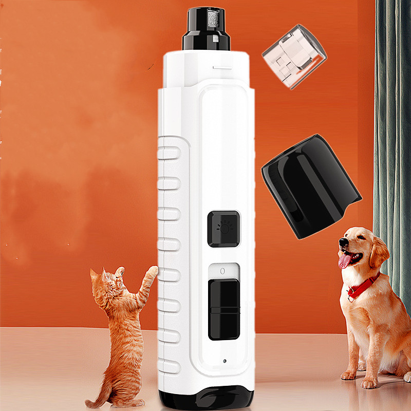 Rechargeable Electric Pet Nail Polisher with 4 LED Lights for Cats and Dogs