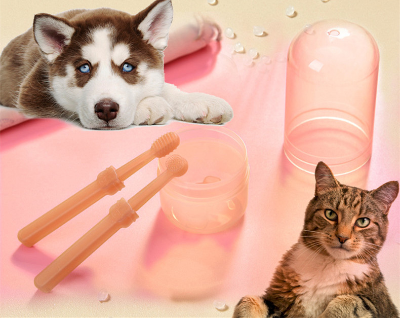 Anti-Halitosis Pet Silicone Toothbrush for Cats and Dogs - Fresh Breath Solution