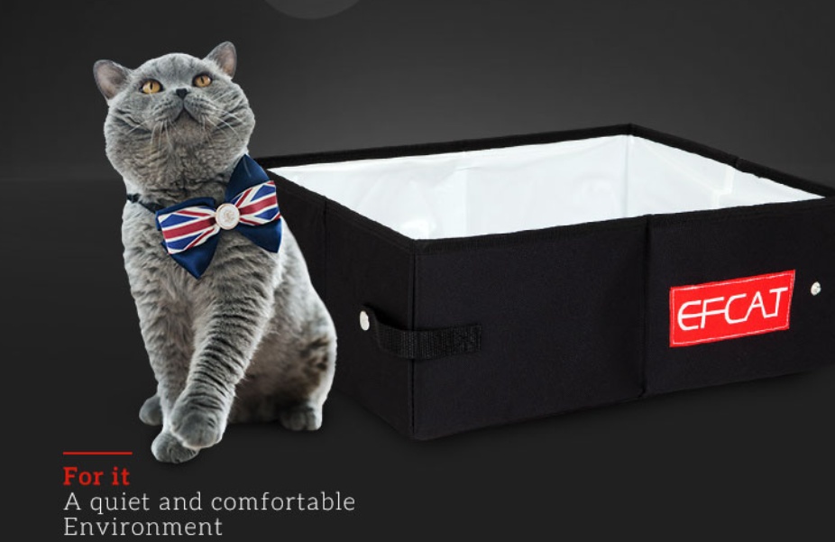 Portable Fully Enclosed Folding Litter Box for Travel Convenience