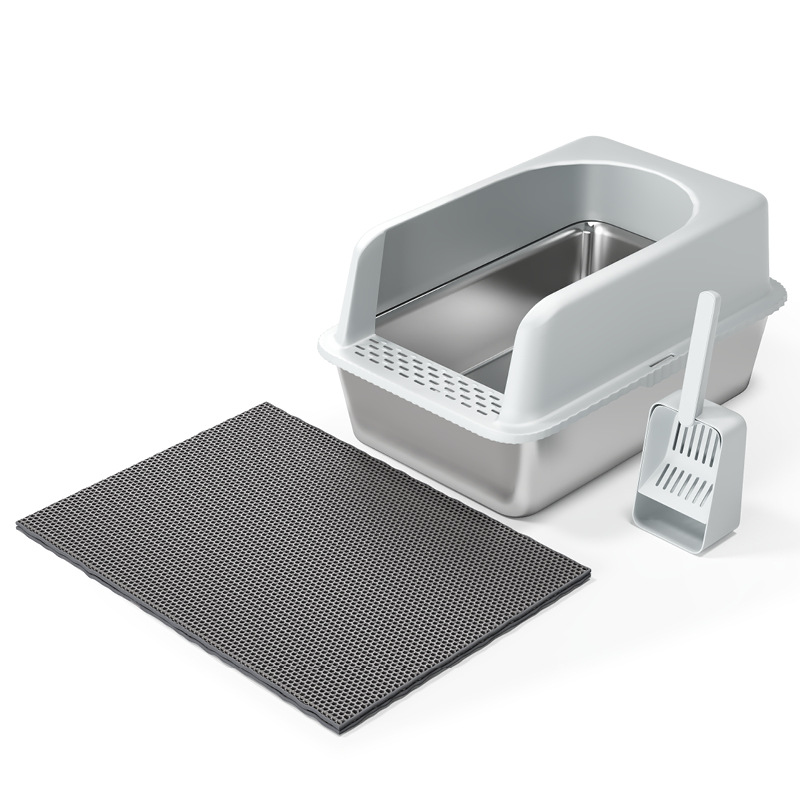 Durable Stainless Steel Litter Box - Easy to Clean, Widened & Thickened Design