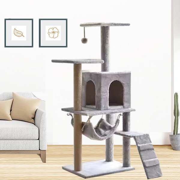 Space-Saving Integrated Cat Tower for Ultimate Feline Fun
