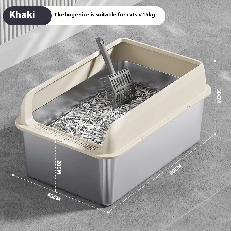 Premium Stainless Steel Cat Litter Box – Durable, Easy to Clean Toilet