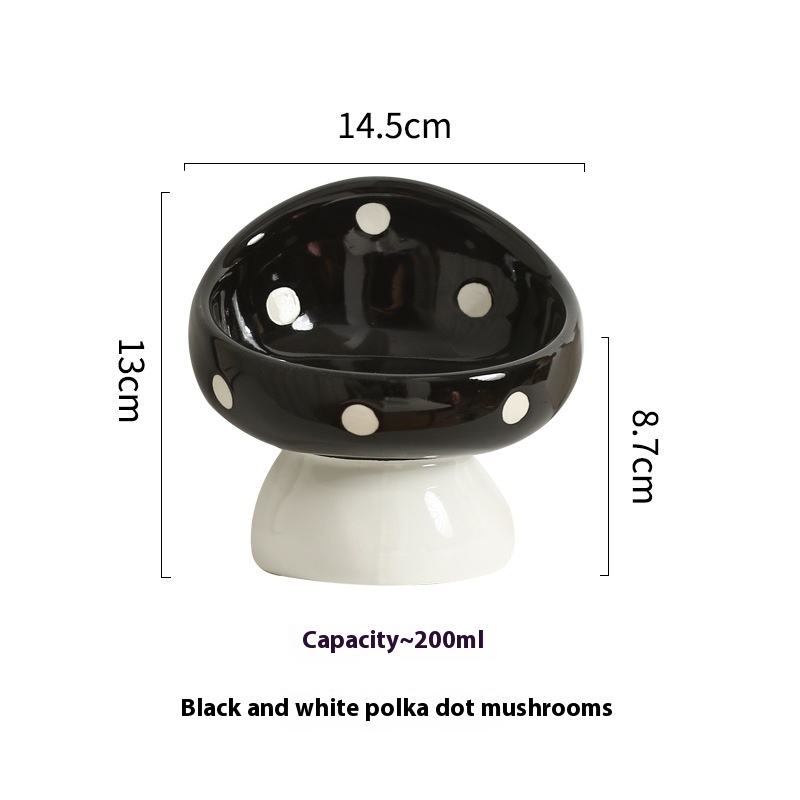 Ceramic Cat Bowl with Oblique Mouth Design - Cervical Spine Protection Drinking Bowl for Grains