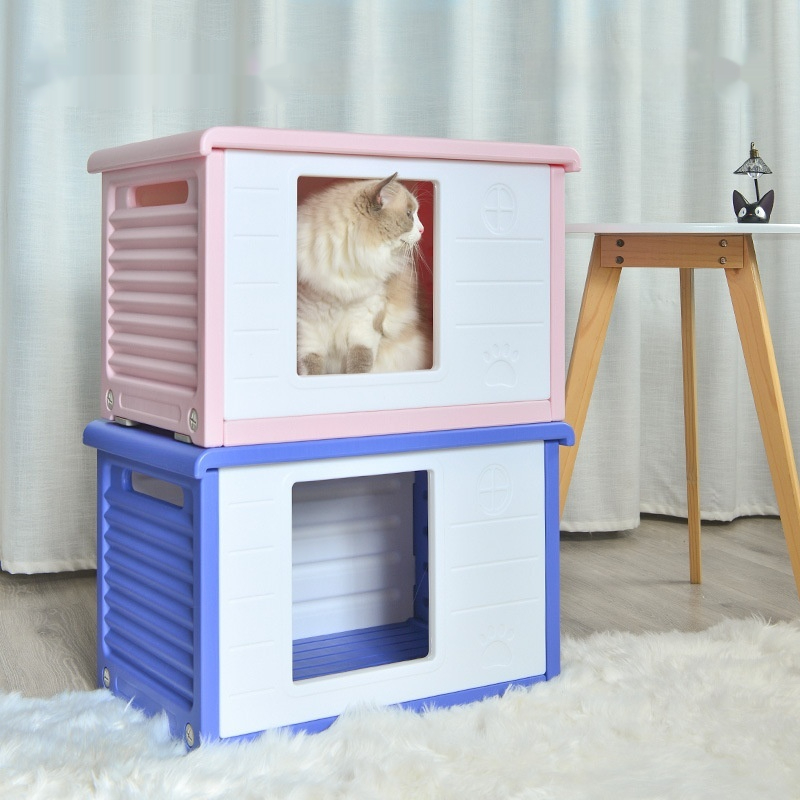 Durable Outdoor Kennel with Rainproof Design - Comfortable Pet Bed