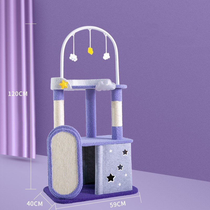 Large Cat Scratch Board and Jumping Platform Toy for Active Cats