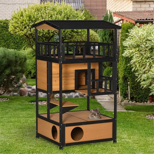 Wooden Cat House - Available on Amazon, No Weekend Shipping, WalMart Restrictions