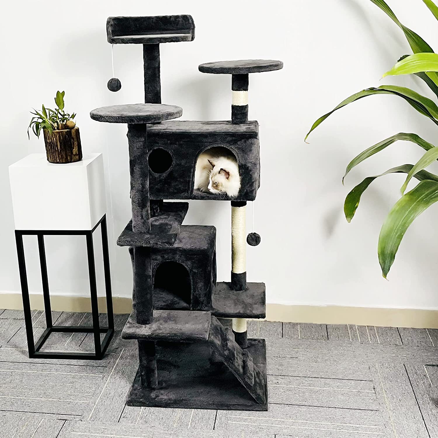 Cat Climbing Frame & Scratching Board - Ultimate Cat Tree, Nest & Hammock