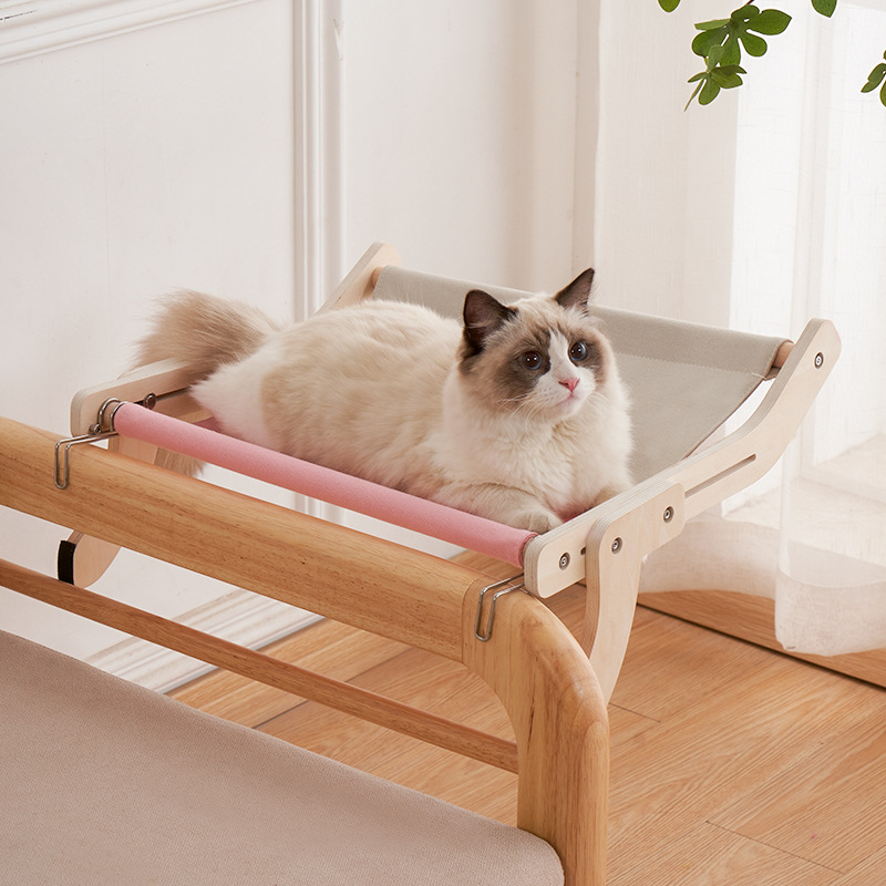Cozy Cat Bed - Hanging Balcony Window Bed with Wooden Frame