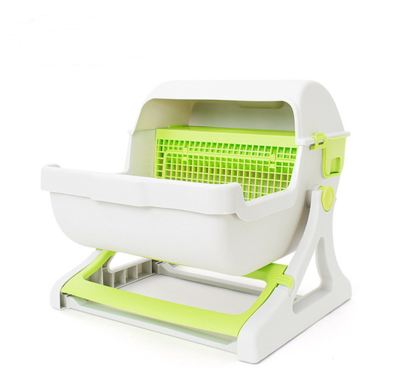Semi-Enclosed Cat Toilet | Pet Toilet Litter Box for Easy Clean-up