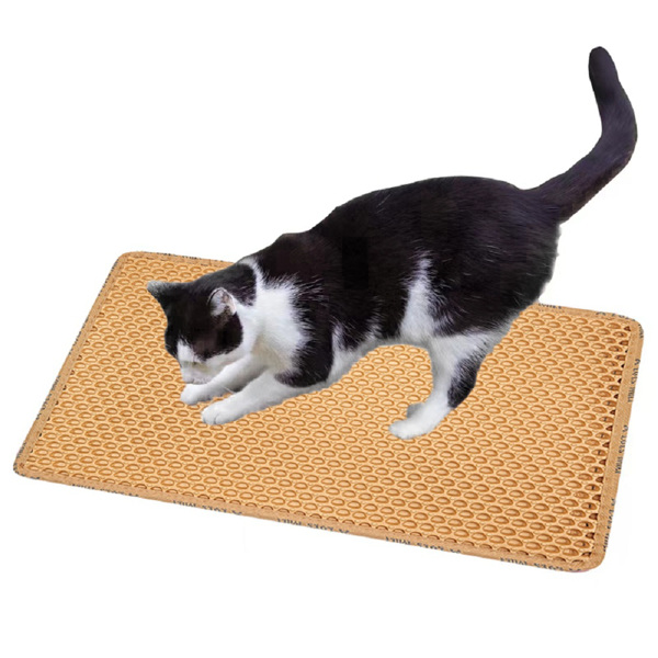 Double Layer Cat Litter Pad in Rice Shape – Durable & Absorbent Design