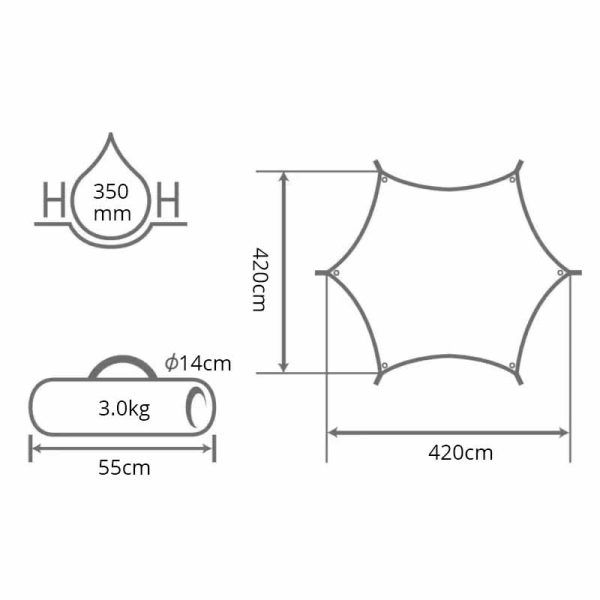 Hexagonal Sunshade Shelter Tarp for Camping and Outdoor Activities - Image 6