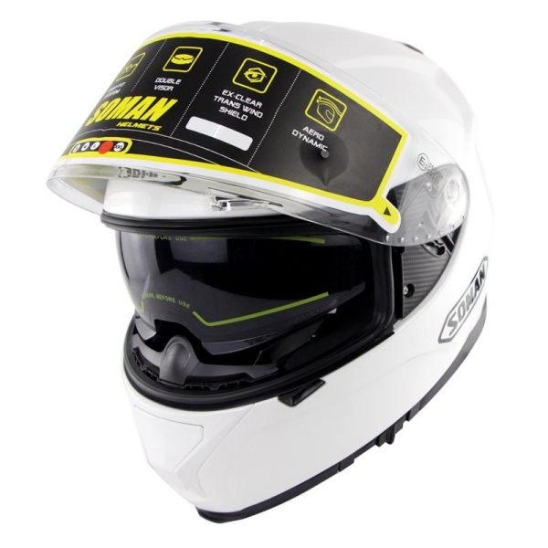 Motorcycle Electric Bicycle Helmet with Anti-Fog Double Lens for Safe Riding - Image 2