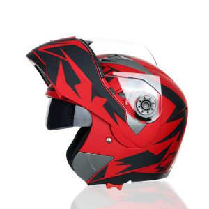 Motorcycle Half Helmet with Anti-Fog, Sunscreen, and Double Lens - Full Face Protection