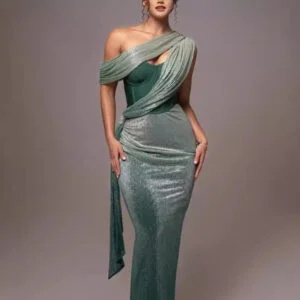 Stunning Sky Blue Evening Dress with Embroidered Beading - European & American Style - Image 7
