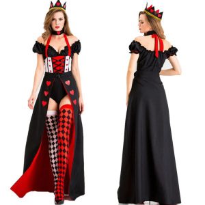 Queen Of Hearts Dress Uniform Halloween Costume for Women - Charming & Elegant