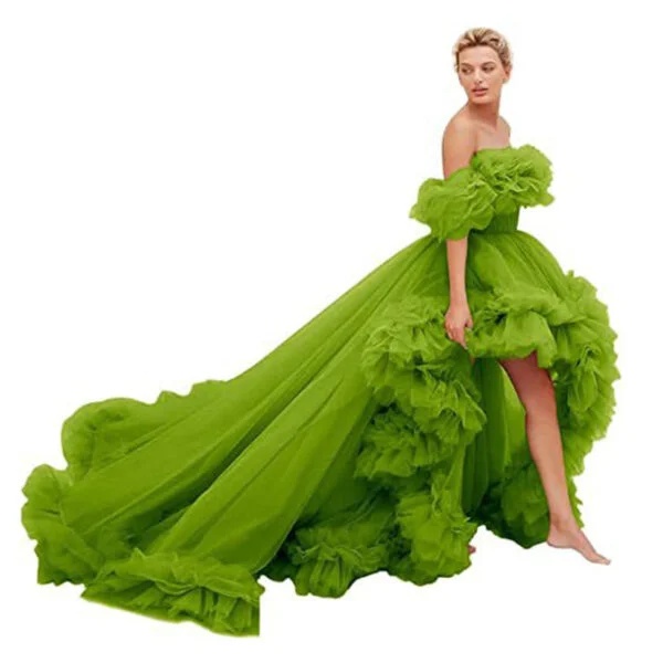 Stylish Tube Top Dress with Short Front and Long Back Design - Image 2