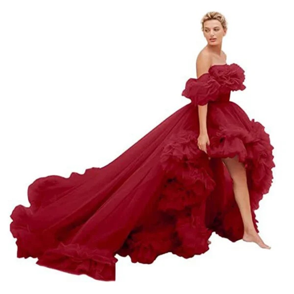 Stylish Tube Top Dress with Short Front and Long Back Design - Image 7