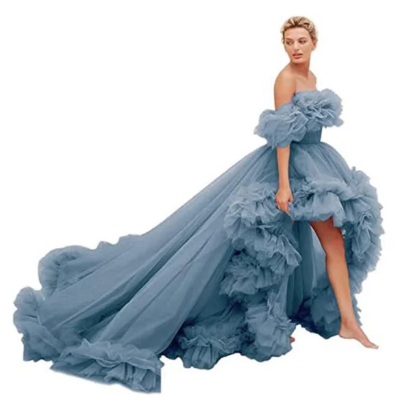 Stylish Tube Top Dress with Short Front and Long Back Design - Image 10