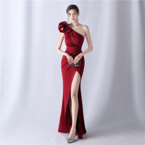Elegant Craft Flower Evening Dress for Weddings, Banquets, and Annual Meetings - Ladies' Fashion