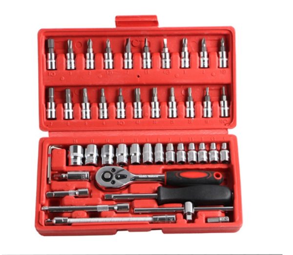 46-Piece Socket Wrench Set for Car Repairs - Durable Ratchet Wrench Included - Image 7