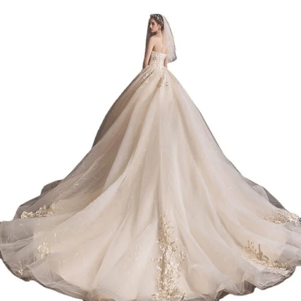 Summer Bride Mori Style Tube Top with Trailing Skirt for a Dreamy Look - Image 7